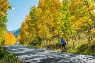 Fall road biking cycling