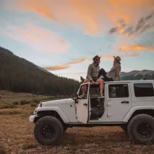 Honeymoon Sunset Jeep